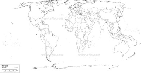 世界全図 白地図 ベクター地図素材のダウンロード販売 アフロモール