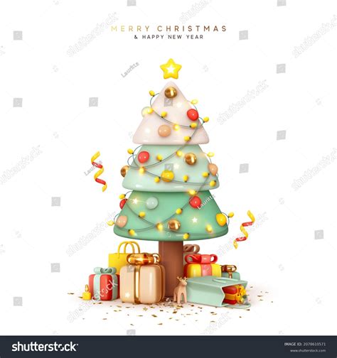 Christmas Sparkling Bright Tree Star Merry Stock Vector Royalty Free