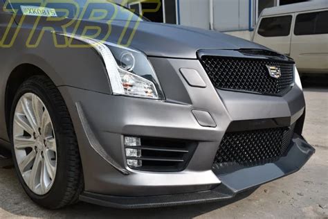 Ats V Canards Carbon Fiber Front Bumper Lip Splitter Fins Body Spoiler