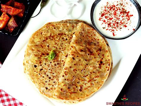 Aloo Paratha Recipe Potato Stuffed Paratha Swasthi S Recipes