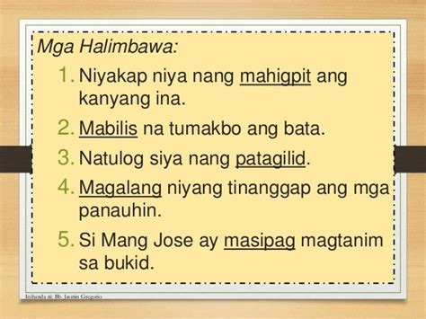 Limang Halimbawa Ng Pang Abay Ng Halimbawa