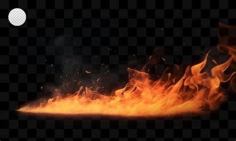 Flammes De Feu Sur Fond Transparent Psd Premium