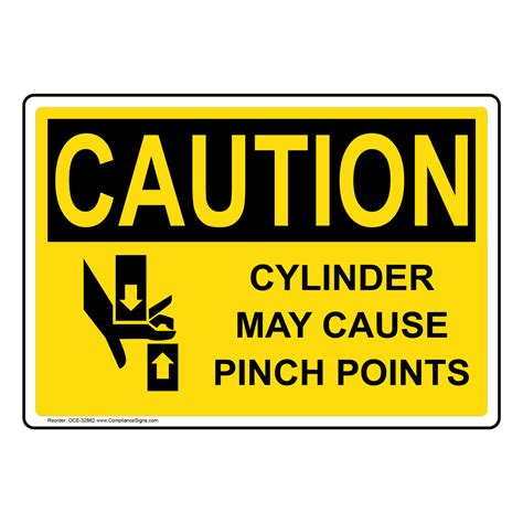 OSHA CAUTION Pinch Point Keep Hands Clear Sign OCE 5260 Machinery