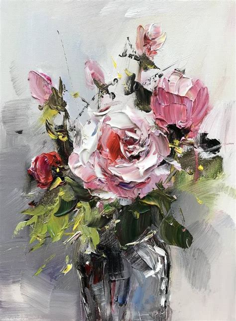 Rose In Small Vase Painting By Angela Jeanine Saatchi Art Floral