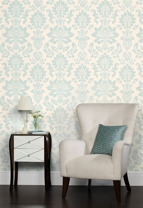 Laura Ashley Hampstead Duck Egg Wallpaper Modern Wallpaper