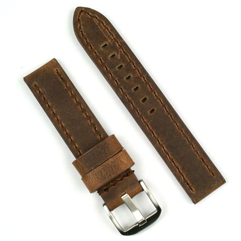 22mm Dark Brown Crazy Horse Leather Watch Band | B & R Bands