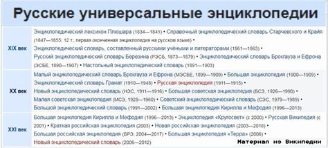Русские универсальные энциклопедии: указатель
