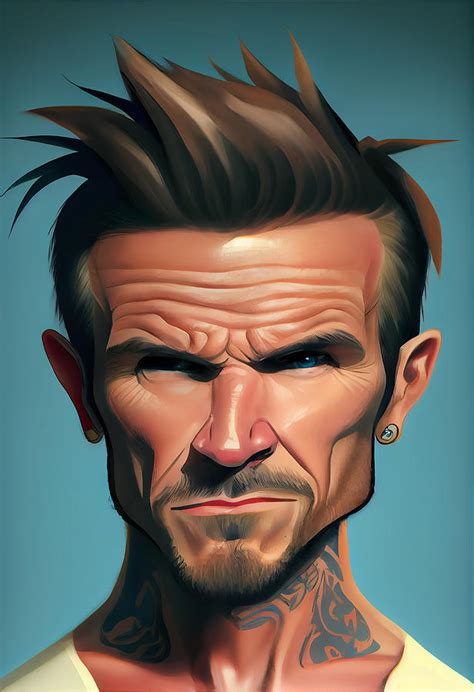 David Beckham Caricature Mixed Media By Stephen Smith Galleries Fine