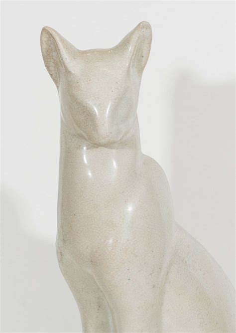 French Art Deco Ceramic Siamese Cat Sculpture At 1stdibs Art Deco Cat Porcelain Cat Statue