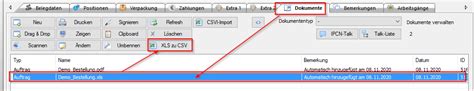 Übernehmen Einer Bestellung Aus Einer Excel Datei