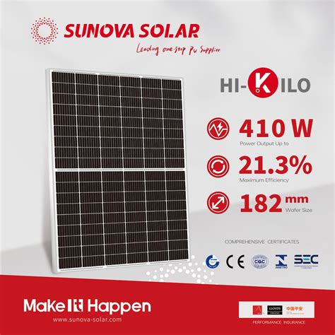 Sunova Solar HI KILO 410W Μονοκρυσταλλικό Φωτοβολταϊκό Πάνελ 410W