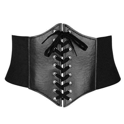 Ayliss Women Elastic Wide Band Tied Waspie Corset Waist Cincher Belt