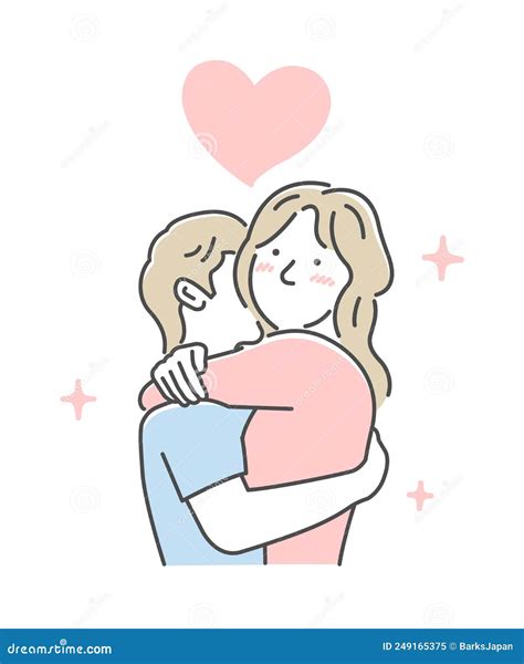 Embraces Loving Couple Vector Illustration Love Happiness Stock