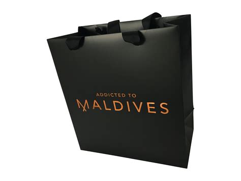 Luxury Event T Bag Black Matte Paper Bag With Grosgrain Ribbon