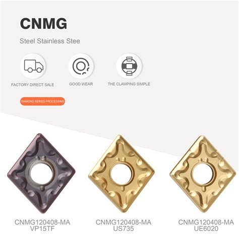 CNMG120404 MA UE6020 US735 VP15TF 외부 선삭 공구 cnmg 120408 초경 인서트 절삭 공구 CNC