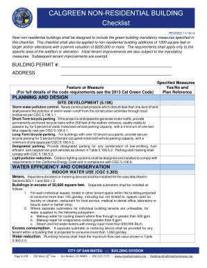 Fillable Online Cityofsanmateo CALGREEN NON RESIDENTIAL BUILDING