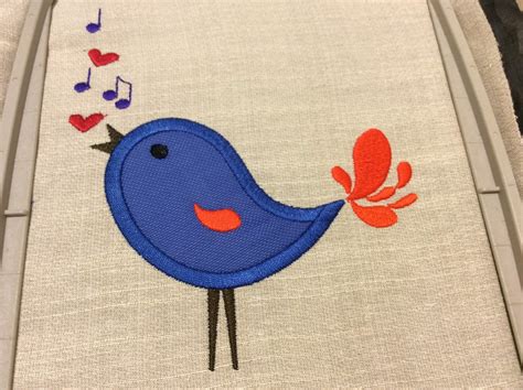 Bird Embroidery Designs Bird Machine Embroidery Design Singing Etsy