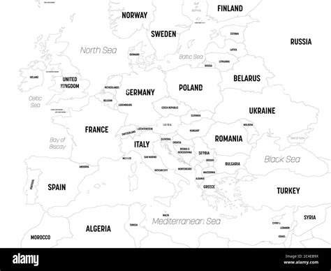 Europe map. High detailed political map of european continent with ...