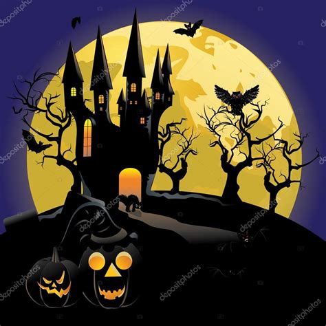 Castillo Embrujado De Halloween Vector De Stock 88764222 Depositphotos