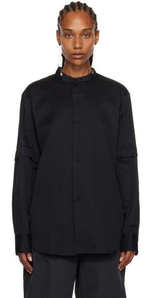 LEMAIRE Black Band Collar Shirt