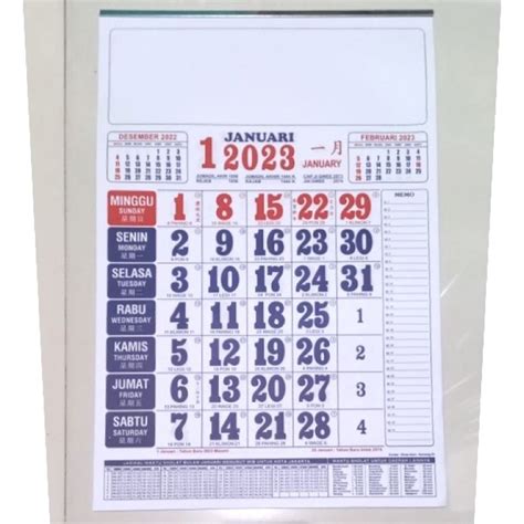 Jual Kalender Kerja Kalender Dinding Tahun 2023 Ukuran Kecil Shopee