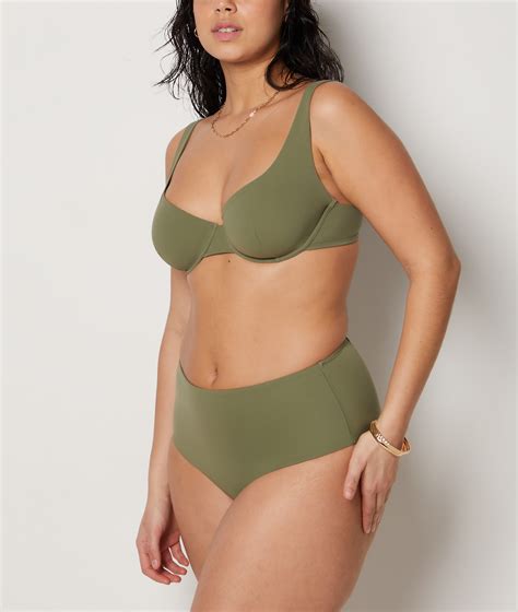 Bikini Hose High Waist Slip Sculpt Kaki Etam