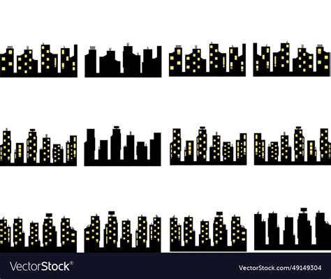 Collection of city building landscape Royalty Free Vector