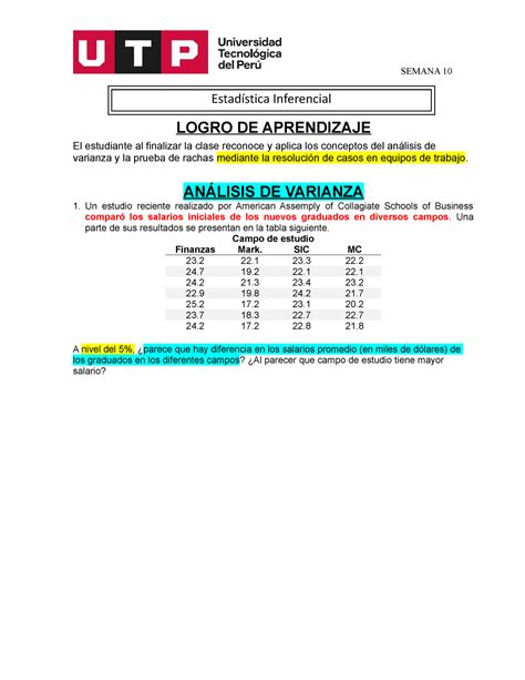 S10 s1 Práctica Estadistica inferencial semana 10 LOGRO DE