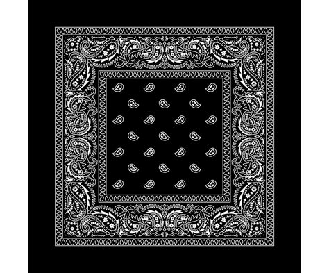 Bandana Bandanna Western Gang Print Vector Paisley Black White