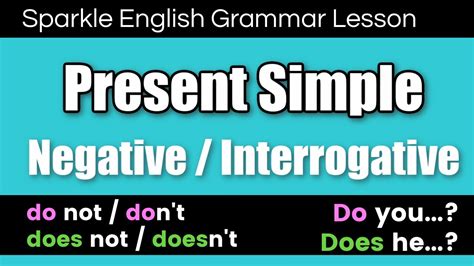 The Present Simple Tense Negative And Interrogative Form English Grammar For Beginners A1