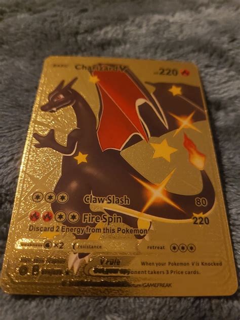 Charizard V Gold Metal Pokemon Cards NM Card Values MAVIN