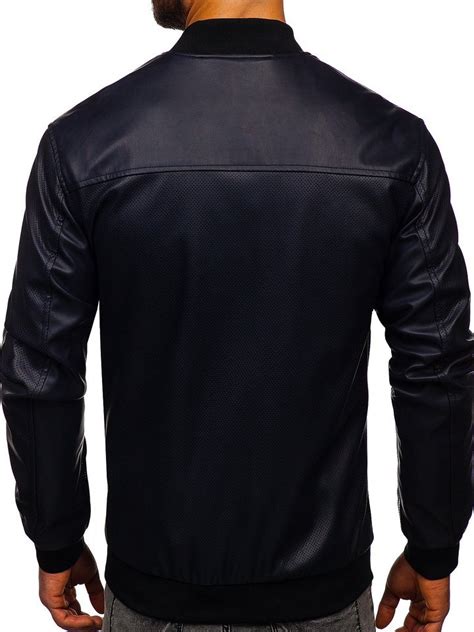 Chaqueta De Cuero Para Hombre Azul Oscuro Bolf 6122 AZUL OSCURO