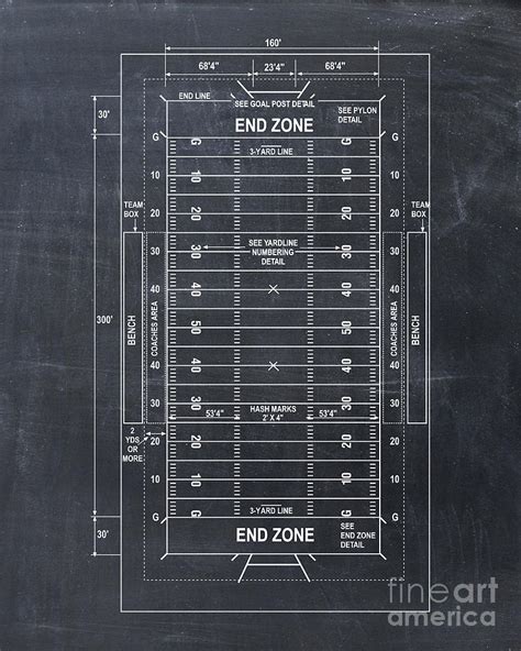 Football Field Diagram Digital Art by Visual Design | Pixels