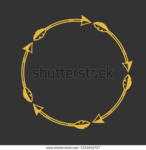 Gold Over Black Circle Arrow Frame Stock Vector Royalty Free