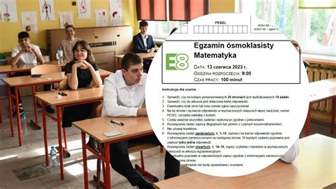 Egzamin ósmoklasisty 2023 matematyka w terminie dodatkowym Arkusz CKE