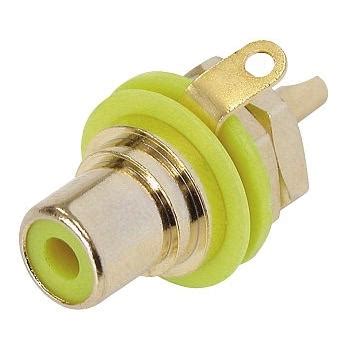 Nys Neutrik Rean Rca Cinch Socket For Panel Gold Plated Yellow