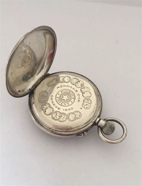 Small Roskopf Swiss Made Full Hunter Silver Pocket Watch Circa At