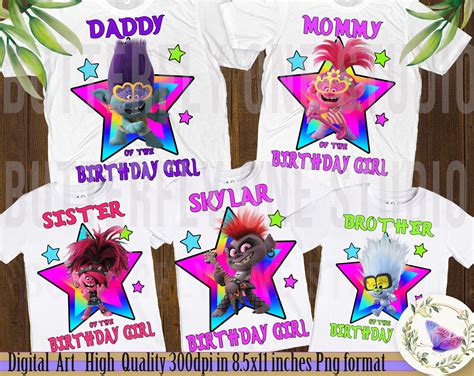 PNG Trolls World Tour T Shirt Birthday Girl Png Digital File Etsy