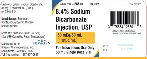 Sodium Bicarbonate Injection Usp For Correction Of Metabolic Acidosis