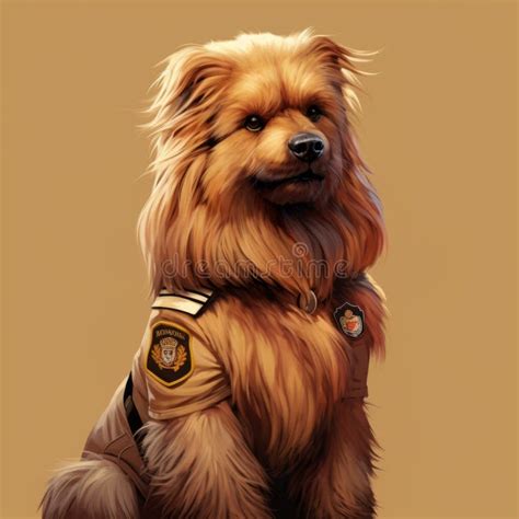 Hyper Realistic Sci Fi Dog Illustration In Celebrity Mashup Style Stock