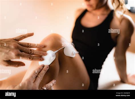 Physical Therapy With Tens Machine Stock Photo Alamy