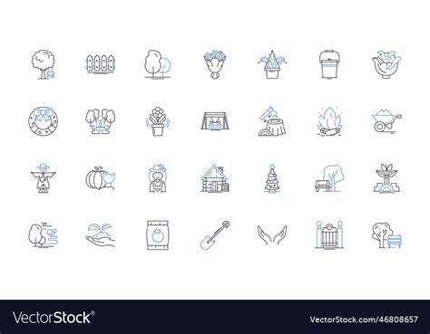 Farming Line Icons Collection Harvest Cultivate Vector Image