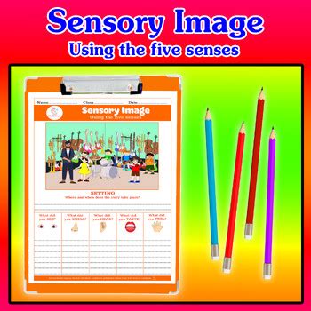 Sensory Image Using Five Senses Smell Hear Feel Taste See Look Touch