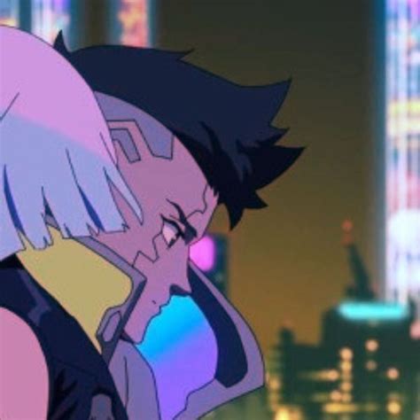 Matching Icons Of Lucy And David From The Anime Cyberpunk Edgerunners