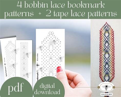 Bobbin Lace Bookmark Patterns Bobbin Lace Practice Patterns Etsy Uk