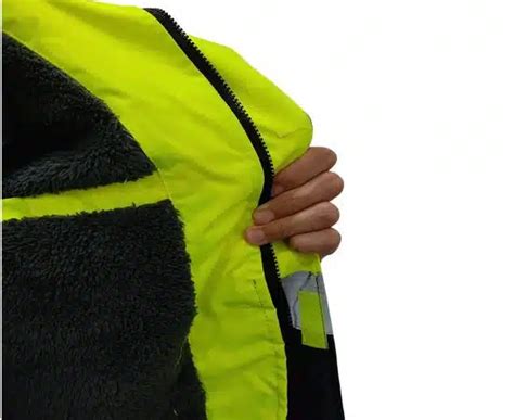 Parka Hi Viz Amarillo Con Azul Con Reflectivo Con Forro Corderito