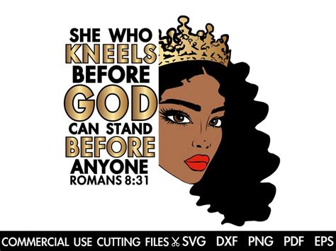 She Who Kneels Before God Svg Black Woman Religious Svg Afro Etsy