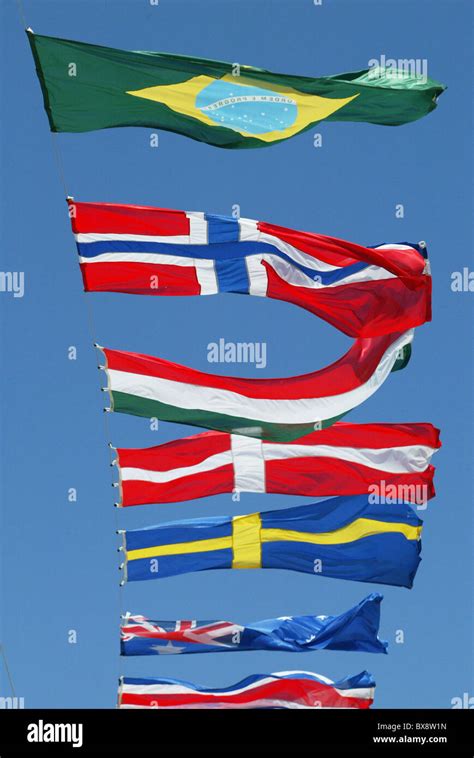 Flutter Flags In The Wind Stock Photo Alamy