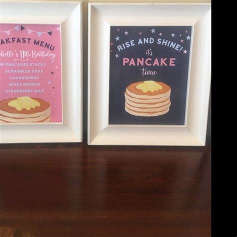 Custom Birthday Breakfast Menu 8x10 Tabletop Sign Digital Printable