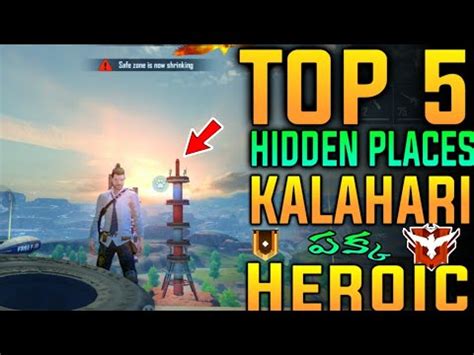 Top Hidden Places In Kalahari Free Fire Telugu Hidding Places In